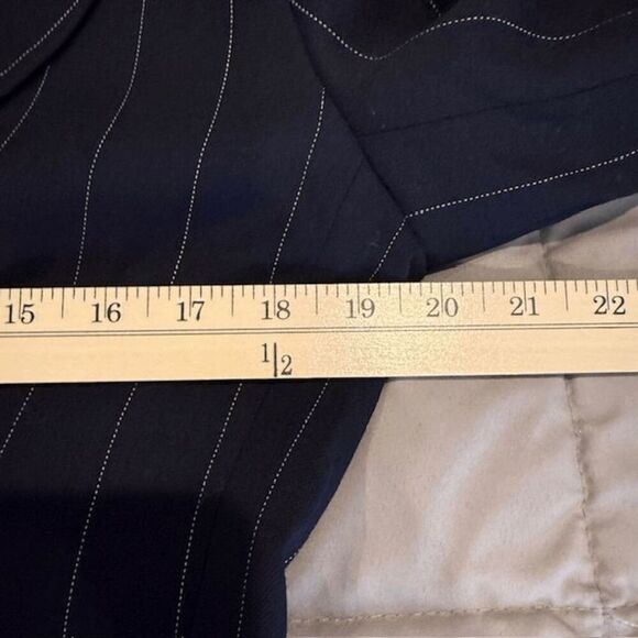 NWT Vintage Wool Rodier Blazer Dress Double Breasted Navy Pinstripe Size 12 (44) - Picture 10 of 13